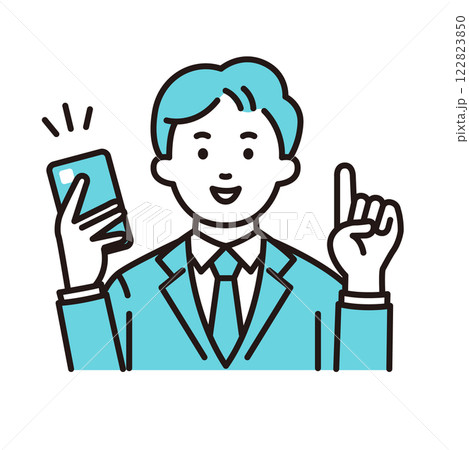 スマホを持つ若い会社員 122823850