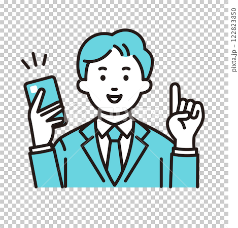一名年輕的辦公室職員帶著智慧型手機 122823850