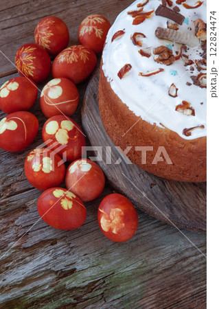 Easter food background. 122824474