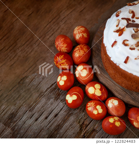 Easter food background. Easter food background. 122824483
