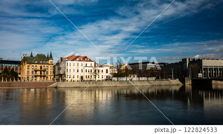 Stunning View Of The Oder River And The Incredible Historic Section Of Wroclaw, Poland Stunning View Of The Oder River And The Incredible Historic Section Of Wroclaw, Poland 122824533