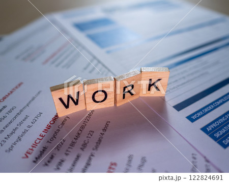 Job application process work documents home office professional setting close-up employment strategy 122824691