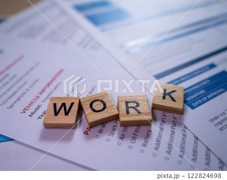 Optimizing productivity in a professional office environment with work documents 122824698