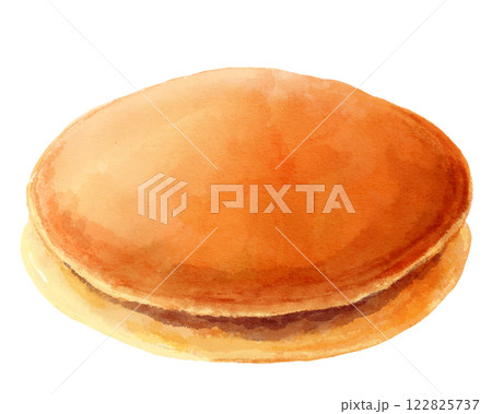 シンプルなどら焼きの水彩イラスト 122825737