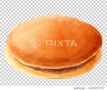 簡單的銅鑼燒水彩插圖 122825737