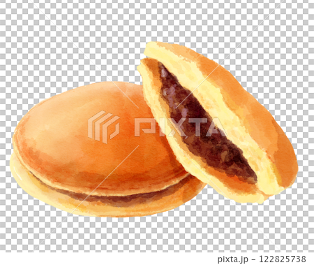 Dorayaki watercolor illustration (cross section) 122825738