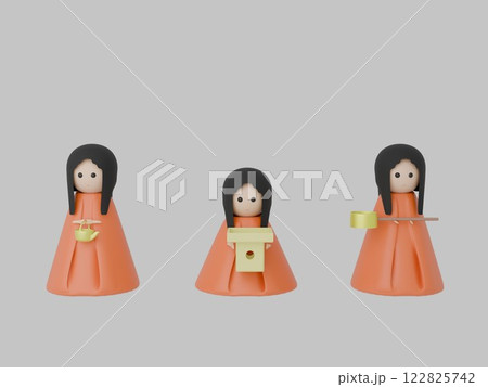 ひな祭りの人形たち ひな祭りの人形たち 122825742