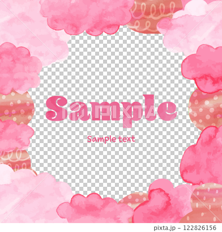 方形粉紅雲蓬鬆模擬框架 方形粉紅雲蓬鬆模擬框架 122826156