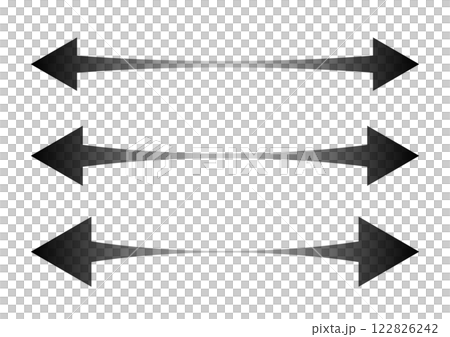 伸びる矢印のセット素材 122826242