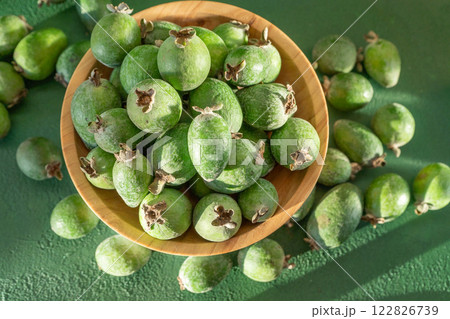 Feijoa green fruit. Feijoa green fruit. 122826739