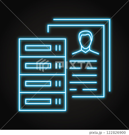 User database neon line icon User database neon line icon 122826900