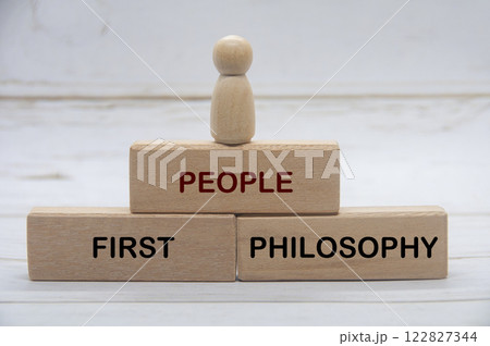 People First Philosophy text on wooden blocks. People first concept People First Philosophy text on wooden blocks. People first concept 122827344