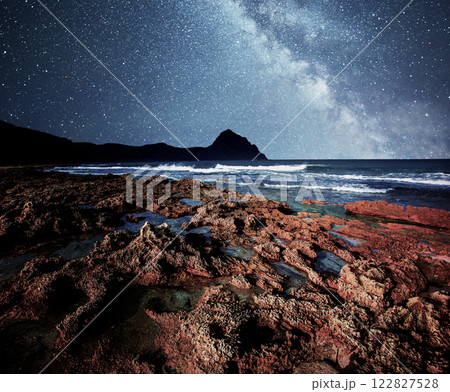 Spring panorama of sea coast city Trapany 122827528