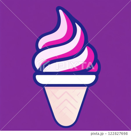 ice cream in waffle cone 122827698