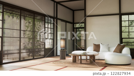 mock up, Japanese empty room tatami mat Designing the most beautiful. 122827934
