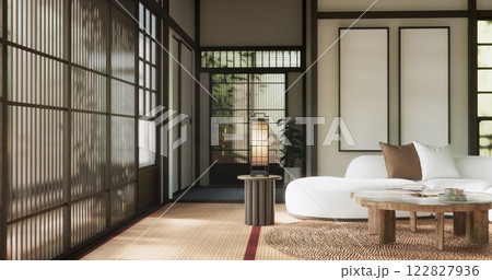 mock up, Japanese empty room tatami mat Designing the most beautiful. 122827936