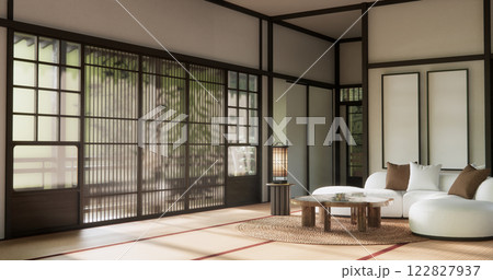 mock up, Japanese empty room tatami mat Designing the most beautiful. mock up, Japanese empty room tatami mat Designing the most beautiful. 122827937