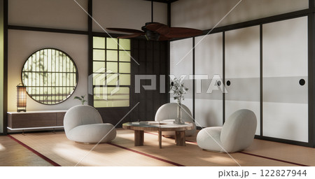 mock up, Japanese empty room tatami mat Designing the most beautiful. 122827944