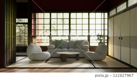 valentines living room japanese traditional style. 3D rendering 122827967