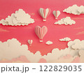 paper art of hot air balloon flying 122829035