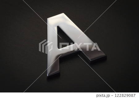 Chrome letter A closeup 122829087
