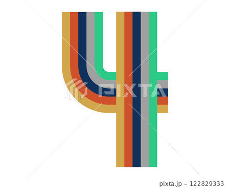 4 数字 ナンバー デザイン 虹 カラー1 4 数字 ナンバー デザイン 虹 カラー1 122829333