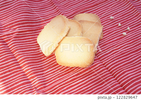 Homemade shortbread cookies with bright background. 122829647