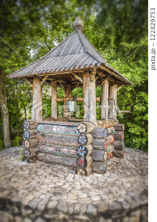 Wooden water well Wooden water well 122829753