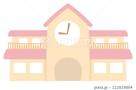 学校の校舎、幼稚園の園舎のイラスト 122829804