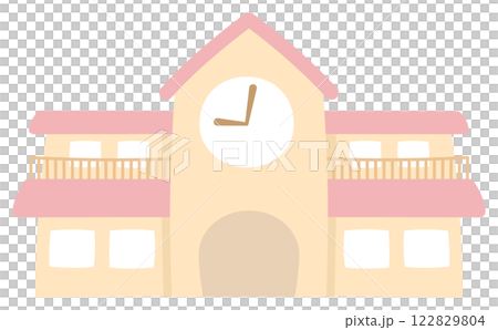 学校の校舎、幼稚園の園舎のイラスト 122829804