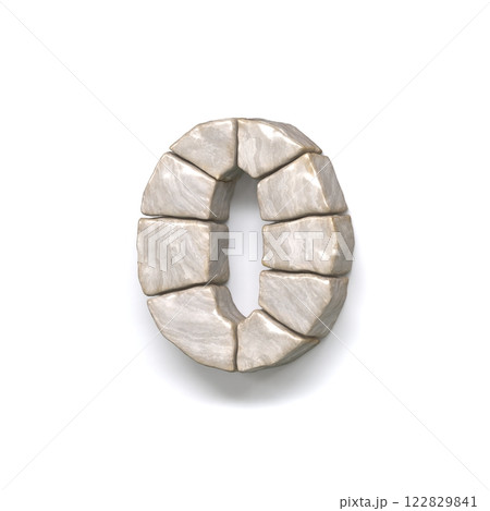 Stone wall font Number 0 ZERO 3D 122829841
