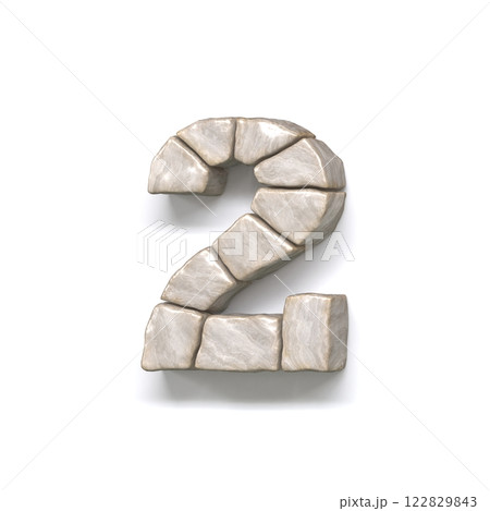Stone wall font Number 2 TWO 3D Stone wall font Number 2 TWO 3D 122829843