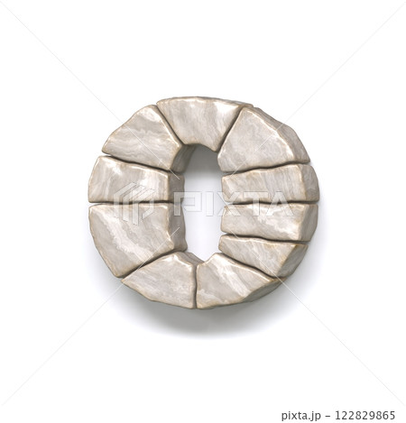 Stone wall font Letter O 3D Stone wall font Letter O 3D 122829865