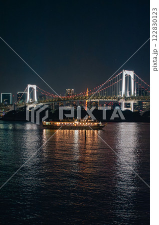 Odaiba Tokyo Japan, Rainbow bridge and Tokyo tower cityscape Odaiba Tokyo Japan, Rainbow bridge and Tokyo tower cityscape 122830123
