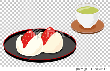 いちご大福とお茶 122830517