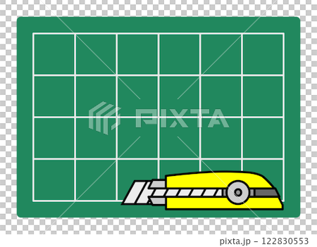 Illustration of crafting with a cutter knife using a cutter stand Illustration of crafting with a cutter knife using a cutter stand 122830553