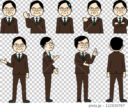 Veteran employee suit male full body and upper body set 122830767