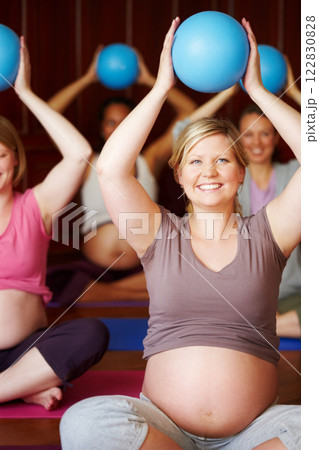 Pregnant women, pilates class and healthy exercise with multicultural mothers sitting together in a wellness studio. Health, childbirth and pregnancy session for happy women in maternity wear Pregnant women, pilates class and healthy exercise with multicultural mothers sitting together in a wellness studio. Health, childbirth and pregnancy session for happy women in maternity wear 122830828
