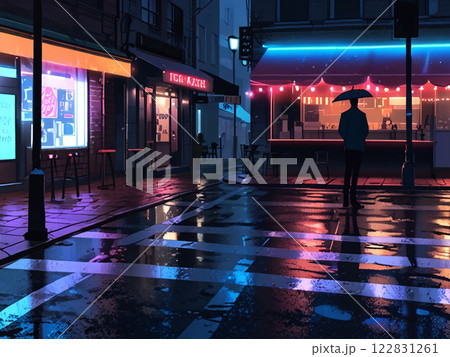 イルミネーションが輝く夜の横断歩道 イルミネーションが輝く夜の横断歩道 122831261