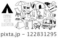 キャンプグッズ　ベクター素材　ラインアート 122831295