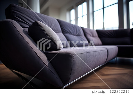 Modern sofa design. Closeup shot. Ai Generative 122832213