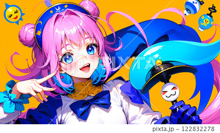 エイプリルフール素材　女性のイラスト 122832278