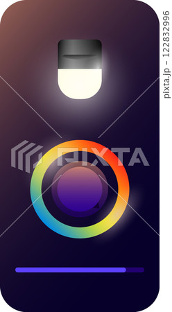 Smart Room Light Control App UI With Colorful Gradient Dial 122832996