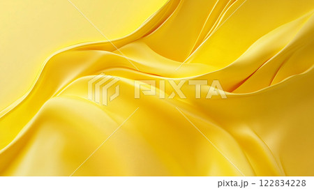 Yellow fabric with a wave pattern. The fabric is very soft and smooth. The color yellow is bright and cheerful 122834228