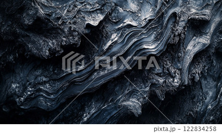 Blue and white image of a wave with a lot of detail. The image has a mood of calmness and serenity Blue and white image of a wave with a lot of detail. The image has a mood of calmness and serenity 122834258