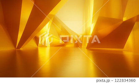 Yellow background with a lot of triangles and a lot of light. The triangles are all different sizes and angles Yellow background with a lot of triangles and a lot of light. The triangles are all different sizes and angles 122834360