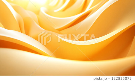 Yellow and white fabric with a wave pattern. The fabric is very soft and looks like it's made of silk Yellow and white fabric with a wave pattern. The fabric is very soft and looks like it's made of silk 122835073