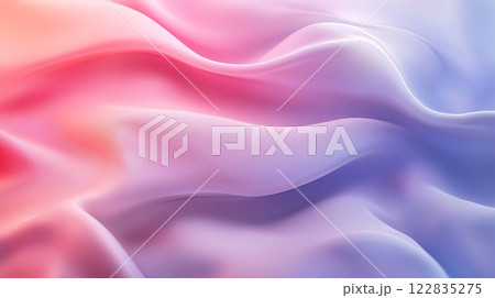 Colorful, flowing piece of fabric with a pink, purple, and blue hue. The fabric appears to be a piece of cloth that is being used as a background for a photo Colorful, flowing piece of fabric with a pink, purple, and blue hue. The fabric appears to be a piece of cloth that is being used as a background for a photo 122835275