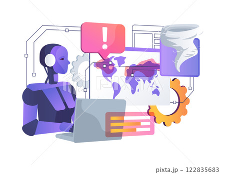 AI-Enhanced Disaster Response abstract concept vector illustration. 122835683