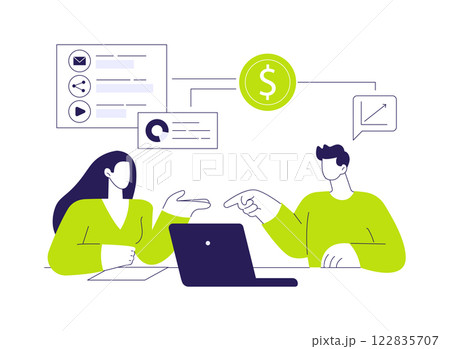 Briefing with a client abstract concept vector...のイラスト素材 [122835707 ...